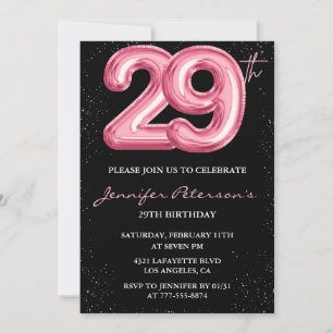 Invitation Cartons d'invitation 29ème anniversaire Glamour ba