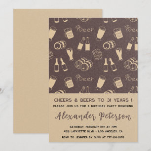 Invitation Cartons d'invitation 31e anniversaire hommes Bière