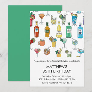 Invitation Cartons d'invitation 35e anniversaire Cocktail Con