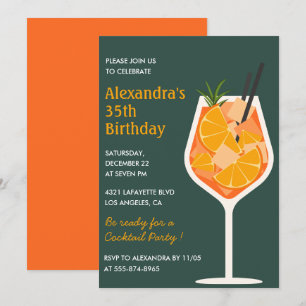 Invitation Cartons d'invitation 35e anniversaire Cocktail Élé