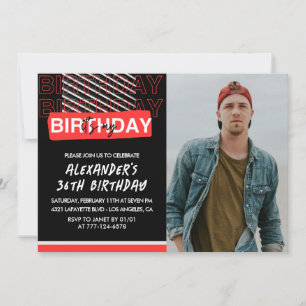 Invitation Cartons d'invitation 36ème anniversaire Hommes Pho