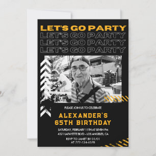 Invitation Cartons d'invitation 65 ans hommes Photo Vaporisat
