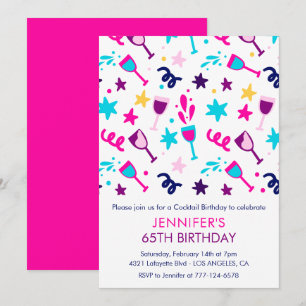 Invitation Cartons d'invitation 65e anniversaire Cocktail Mod