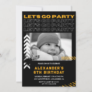 Invitation Cartons d'invitation 6ème anniversaire garçon phot