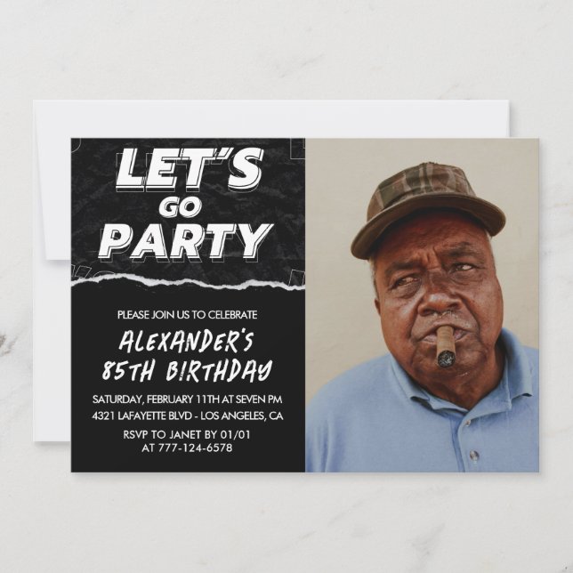 Invitation Cartons d'invitation 85e anniversaire Hommes Photo (Devant)