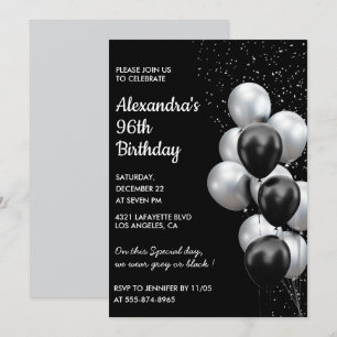 Invitation Cartons d'invitation 96ème anniversaire Ballons No