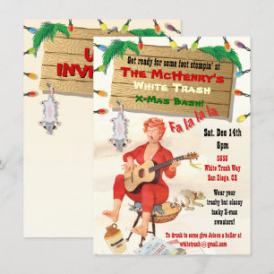 Invitation Cartons d'invitation à la fête de Noël White Trash