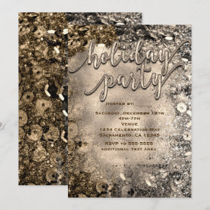 Invitation Cartons d'invitation à paillettes pour fête de Noë