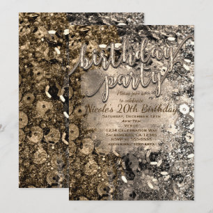 Invitation Cartons d'invitation à sequins pour fête d'anniver