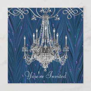 Invitation Cartons d'invitation à thème lustre bleu de la Roy