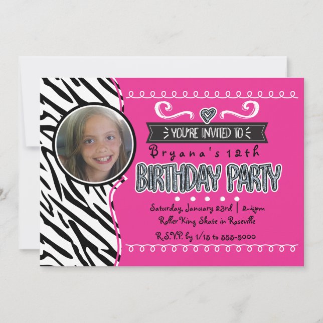 Invitation Cartons d'invitation à une fête d'anniversaire pou (Devant)