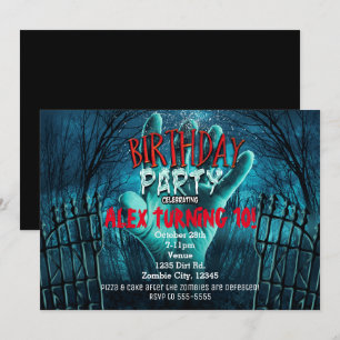 Invitation Cartons d'invitation à une fête d'anniversaire zom