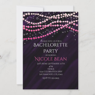 Invitation Cartons d'invitation à une soirée glamour rose et