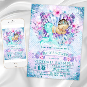 Invitation Cartons d'invitation Baby Mermaid Baby Shower