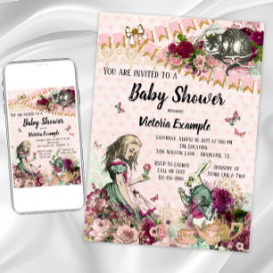 Invitation Cartons d'invitation Baby Shower Alice au Pays des