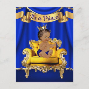 Invitation Cartons d'invitation Baby Shower Prince Royal Bleu
