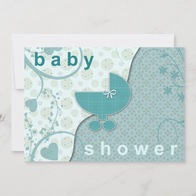 Invitation Cartons d'invitation Baby Shower Soft Teal Garçon  (Devant)