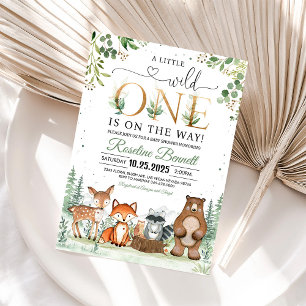 Invitation Cartons d'invitation Baby Shower Woodland Animaux 