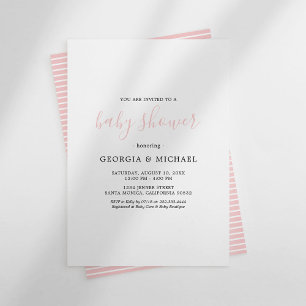 Invitation Cartons d'invitation bébé rose pour Baby Shower
