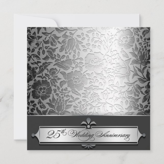 Invitation Cartons d'invitation chic pour 25 ans de mariage (Devant)