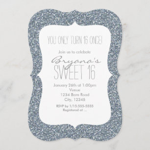 Invitation Cartons d'invitation d'anniversaire 16 ans Sweet G