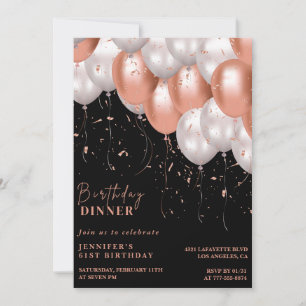 Invitation Cartons d'invitation d'anniversaire 61 ans Noir Ro