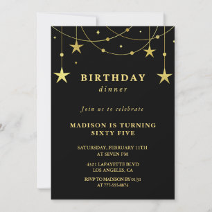 Invitation Cartons d'invitation d'anniversaire 65 ans noirs a
