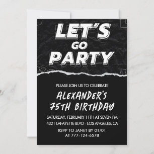 Invitation Cartons d'invitation d'anniversaire 75 ans Hommes