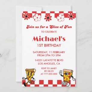 Invitation Cartons d'invitation d'anniversaire Pizza  Jolies 