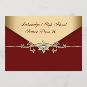 Invitation Cartons d'invitation de bal de promo en noir Glitz