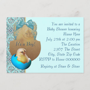 Invitation Cartons d'invitation de douche de bébé garçon bleu