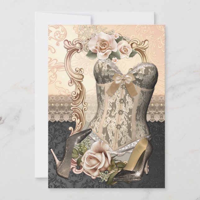 Invitation Cartons d'invitation de douche de lingerie belle (Devant)