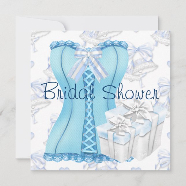 Invitation Cartons d'invitation de douche de mariée Corset Bl (Devant)