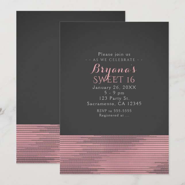 Invitation Cartons d'invitation de fête à paillettes Glam mod (Devant / Derrière)
