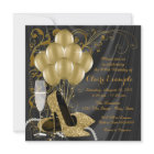 Cartons d'invitation de fête d'anniversaire noir e