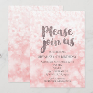 Invitation Cartons d'invitation de fête d'anniversaire Peach 