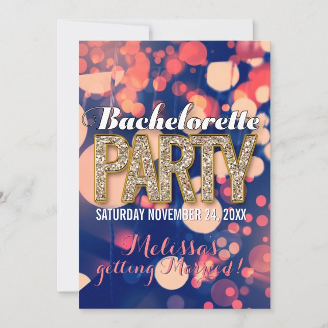 Invitation Cartons d'invitation de fête de bachelor pour des  (Devant)