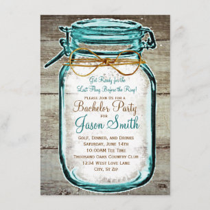 Invitation Cartons d'invitation de fête de Bachelor Rustique 
