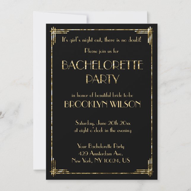 Invitation Cartons d'invitation de fête de Bachelorette Art D (Devant)