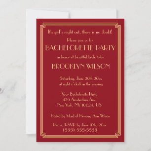 Invitation Cartons d'invitation de fête de Bachelorette Art D