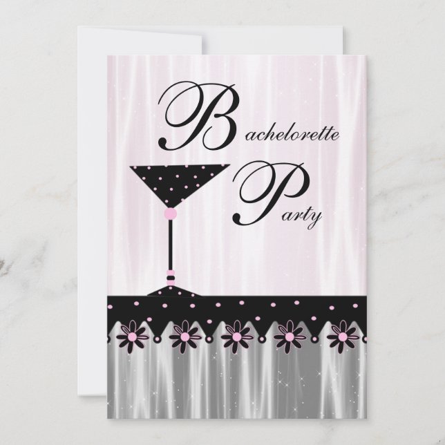 Invitation Cartons d'invitation de fête de bachelorette Pink  (Devant)