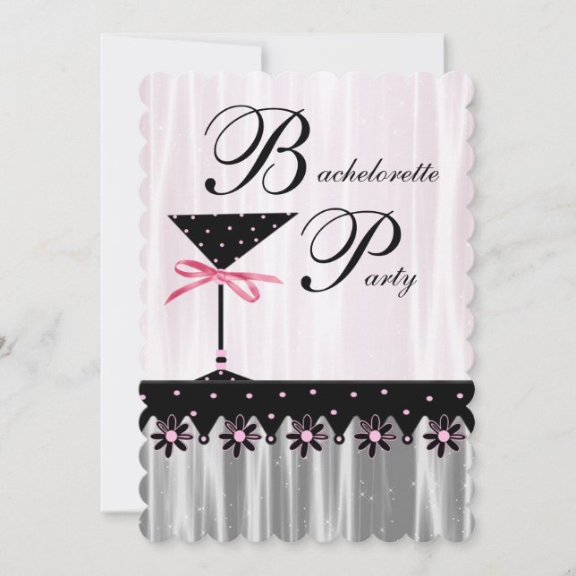 Invitation Cartons d'invitation de fête de bachelorette Pink  (Devant)