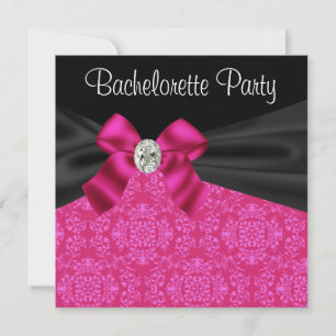 Invitation Cartons d'invitation de fête de Bachelorette rose