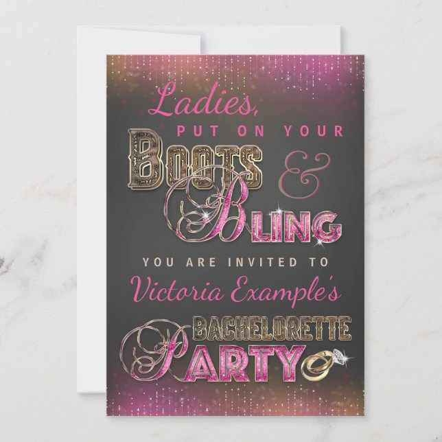 Invitation Cartons d'invitation de fête de bachelorette sur t (Devant)