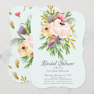 Invitation Cartons d'invitation de Fête de Mariage Floraux av