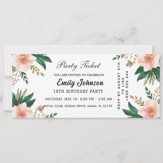 Invitation Cartons d'invitation de fête en or  (Devant)