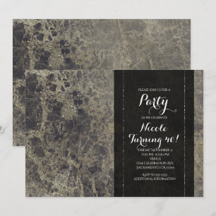 Invitation Cartons d'invitation de fête Shimmer Granite Marbr