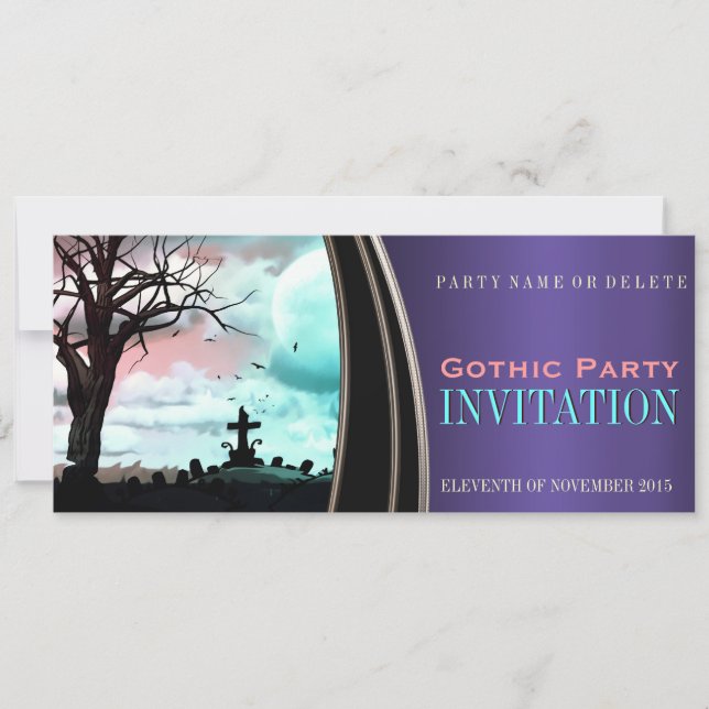 Invitation Cartons d'invitation de fête sur le thème gothique (Devant)