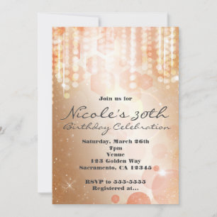 Invitation Cartons d'invitation de fête Tan Coral & Cream Gla