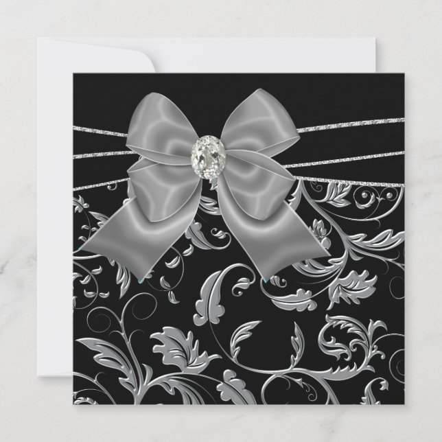 Invitation Cartons d'invitation de fête toutes occasions Noir (Devant)